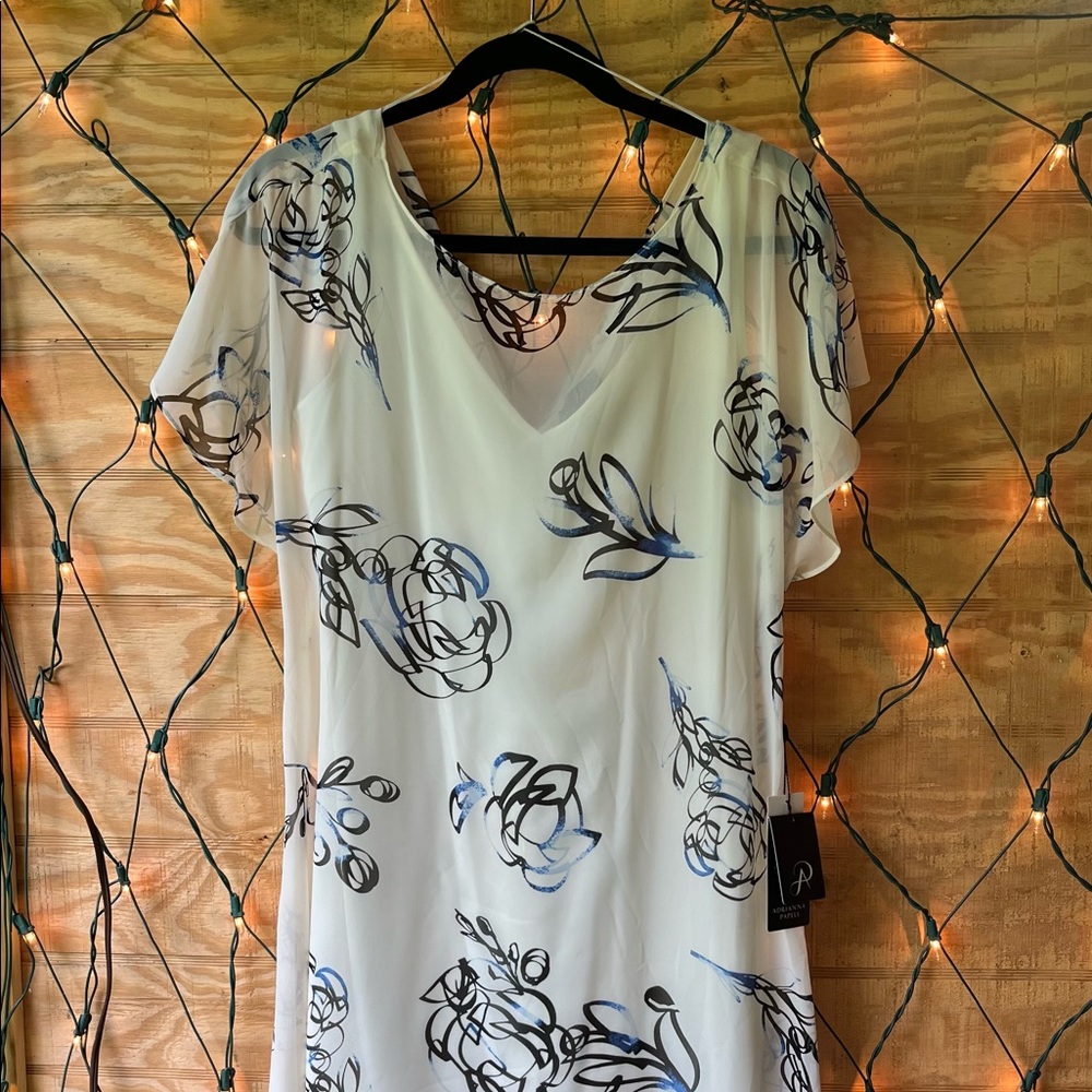 Graphic Floral Chiffon Dress